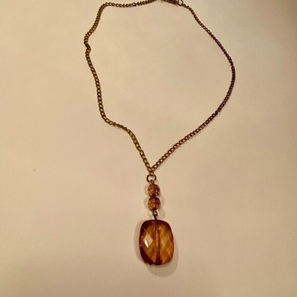 Earthy Brown Boho Festival Pendant Long Necklace - Picture 6 of 8
